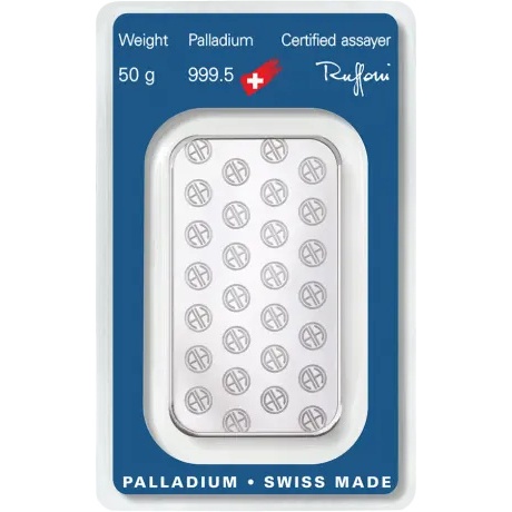 Schweiz - Argor-Heraeus Palladiumbarren - 50g Palladium