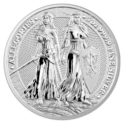 Germania Mint - 25 Mark Polonia & Germania 2022 - 5 Oz Silber