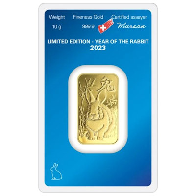Goldbarren - Lunar Jahr des Hasen 2023 - 10g Gold