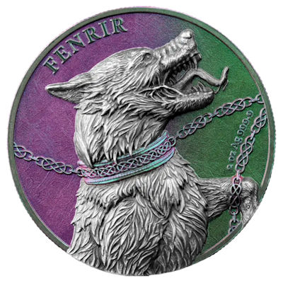 Germania Mint - 10 Mark Germania Beasts: Fenrir 2022 - 2 Oz Silber Ultra High Relief Color