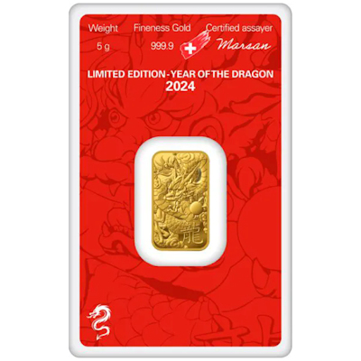 Goldbarren - Lunar Jahr des Drachen 2024 - 5g Gold