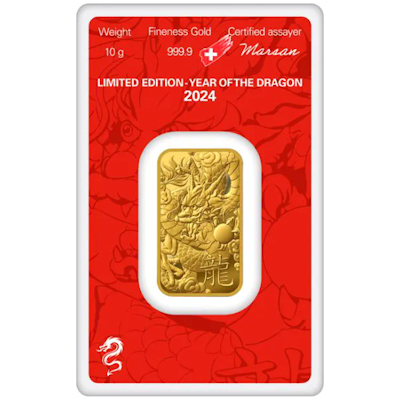 Goldbarren - Lunar Jahr des Drachen 2024 - 10g Gold