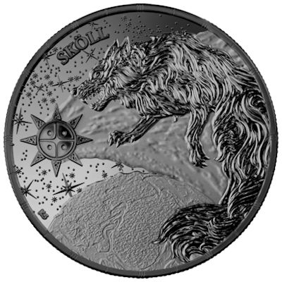 Germania Mint - 5 Mark Ragnarök: Sköll 2024 - 1 Oz Silber Black