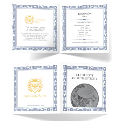 Germania Mint - 5 Mark Ragnarök: Hati 2024 - 1 Oz Silber Black