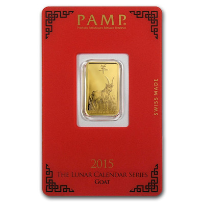 Goldbarren - PAMP Lunar Jahr der Ziege 2015 - 5g Gold