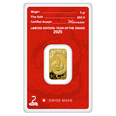 Goldbarren - Lunar Jahr der Schlange 2025 - 5g Gold