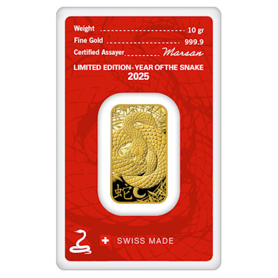 Goldbarren - Lunar Jahr der Schlange 2025 - 10g Gold