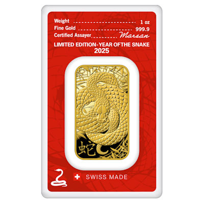 Goldbarren - Lunar Jahr der Schlange 2025 - 1 Oz Gold
