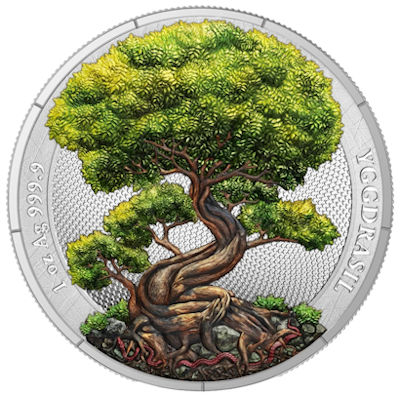 Germania Mint - 5 Mark Mythical Forest: Yggdrasil Sommer 2025 - 1 Oz Silber Color