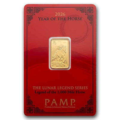 Goldbarren - PAMP Lunar Jahr des Pferdes 2026 Legend of the 1.000 Mile Horse - 5g Gold
