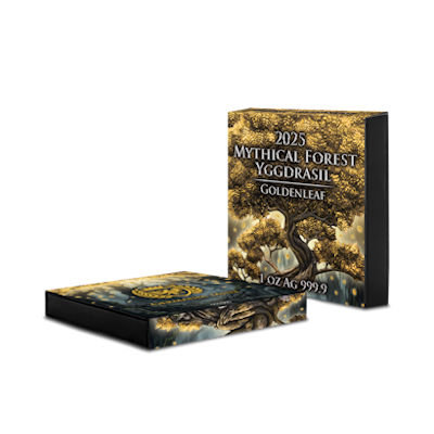 Germania Mint - 5 Mark Mythical Forest: Yggdrasil Goldenleaf 2025 - 1 Oz Silber Gilded Ruthenium