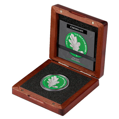 Germania Mint - 5 Mark Eichenblatt Oak Leaf Space Green 2019 - 1 Oz Silber