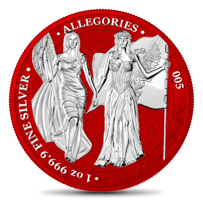 Germania Mint - 5 Mark Columbia & Germania Space Red 2019 - 1 Oz Silber