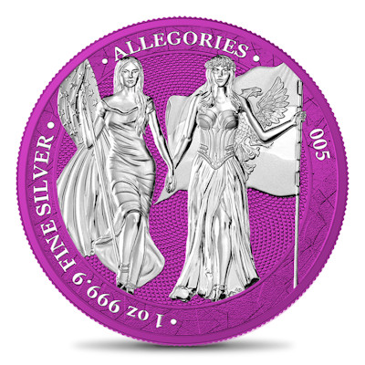 Germania Mint - 5 Mark Columbia & Germania Space Pink 2019 - 1 Oz Silber
