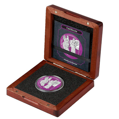 Germania Mint - 5 Mark Columbia & Germania Space Pink 2019 - 1 Oz Silber