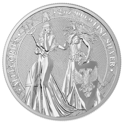 Germania Mint - 10 Mark Britannia & Germania 2019 - 2 Oz Silber