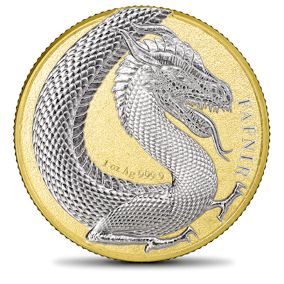 Germania Mint - 5 Mark Germania Beasts: Fafnir Gold Edition 2020 - 1 Oz Silber BOX