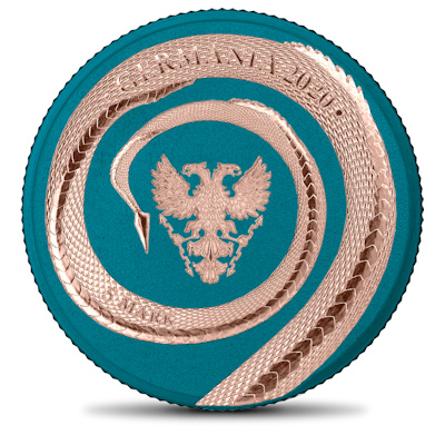 Germania Mint - 5 Mark Germania Beasts: Fafnir Space Blue Edition 2020 - 1 Oz Silber BOX
