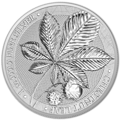 Germania Mint - 5 Mark Kastanie Chestnut Leaf 2021 - 1 Oz Silber