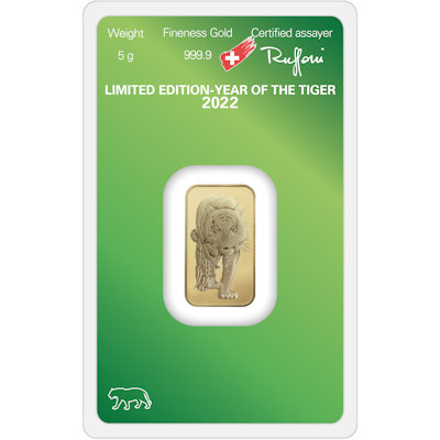 Goldbarren - Lunar Jahr des Tigers 2022 - 5g Gold