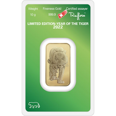 Goldbarren - Lunar Jahr des Tigers 2022 - 10g Gold